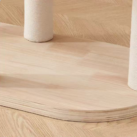 Base close up of Natural Classic Cat Climbing Frame with Ball Track 154cm - Pets Villa. 