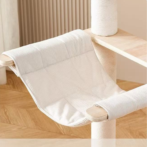 Hammock close up of Natural Classic Cat Climbing Frame with Ball Track 154cm - Pets Villa.