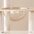 Space bowl close up of Natural Classic Cat Climbing Frame with Ball Track 154cm - Pets Villa. 