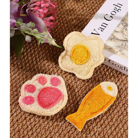 Product image of Natural Loofah Cat Dental Toy (3pcs) - Pets Villa.