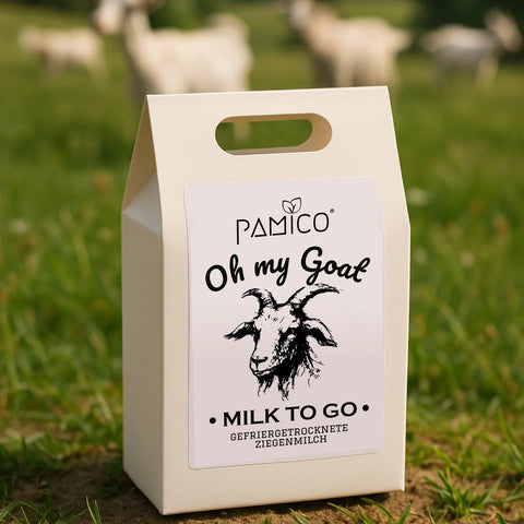 Front image of PAMICO Freeze Dried Oh My Goat Milk To Go 20g - Pets Villa. 