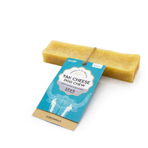 Front image of PETELLO Coconut Yak Cheese Dog Chew 1pcs - Pets Villa. 