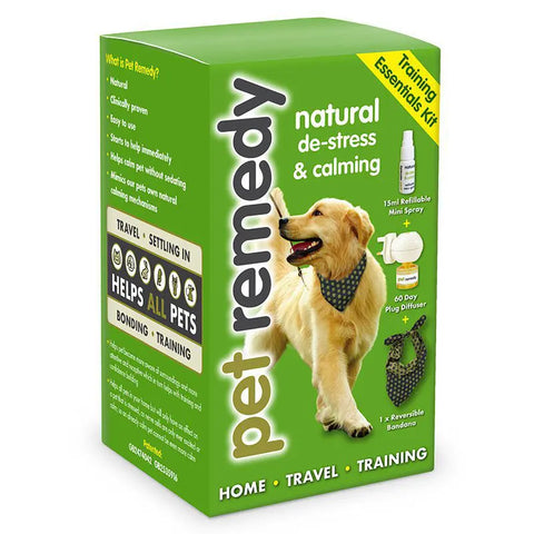 Front image of PET REMEDY Dog Natural De-Stress and Calming Training Essentials Kit  - Pets Villa. 