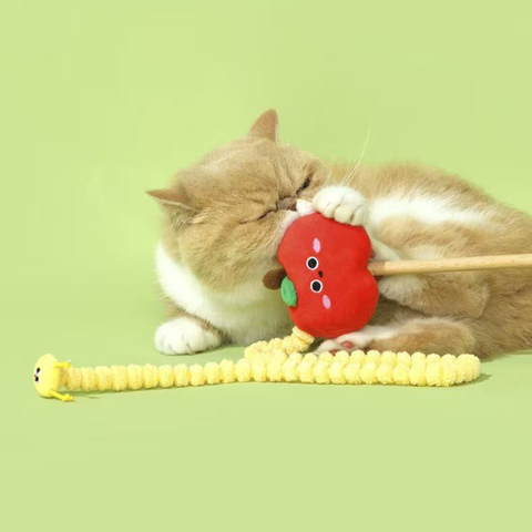 Prouct image of PURLAB Apple and Worm Cat Teaser - Pets Villa. 