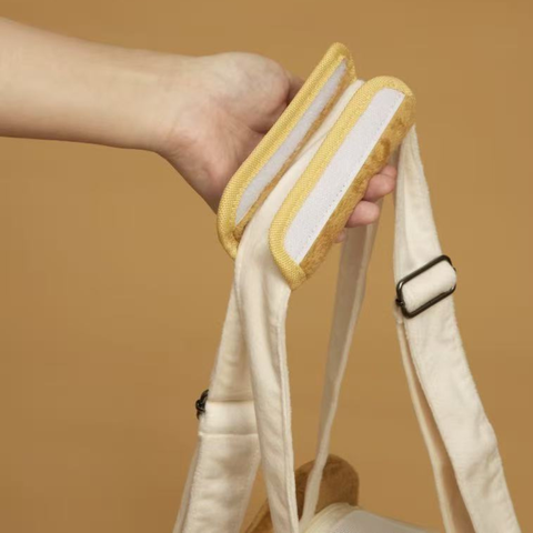 Handle close up image of PURLAB Bread Pet Travel Bag - Pets Villa. 