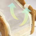 Air flow image of PURLAB Bread Pet Travel Bag - Pets Villa. 