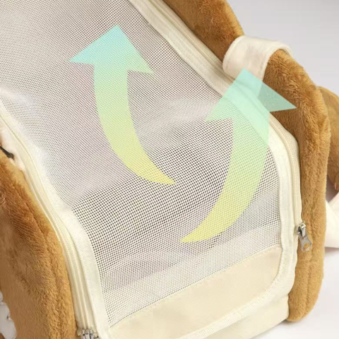 Air flow image of PURLAB Bread Pet Travel Bag - Pets Villa. 