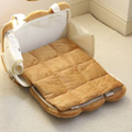 Unfolded image of PURLAB Bread Pet Travel Bag - Pets Villa. 
