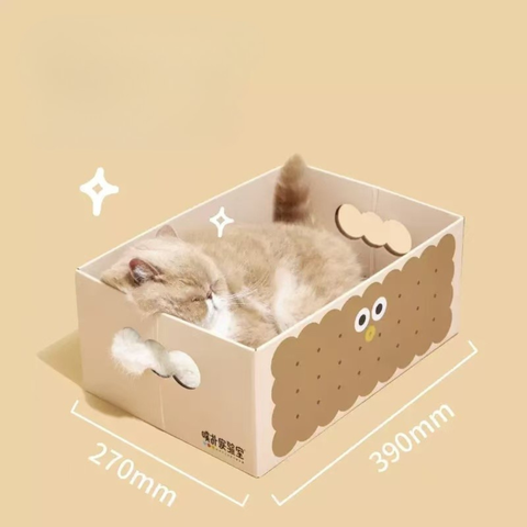 Size image of PURLAB Cookies Cat Scratching Box - Pets Villa. 