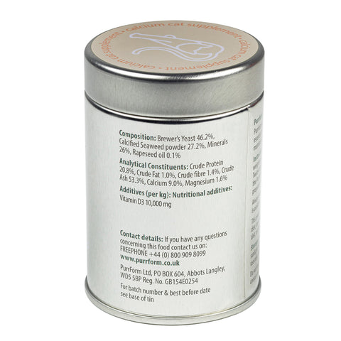 Composition image of PURRFORM Calcium Supplement for Cats 80g  - Pets Villa.