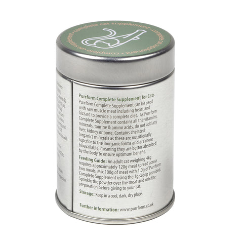 BAck image of PURRFORM Complete Cat Supplement 100g  - Pets Villa.