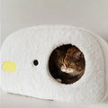 Image of a cat using PURROOM Chick Shaped Sleeping Pet Nest - Pets Villa. 