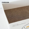Close up image of PURROOM Little Chick Long Cardboard Cat Scratcher Box - Pets Villa. 