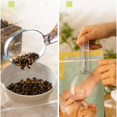 Image of Pet Feeding Scoop and Clip in use - Pets Villa. 
