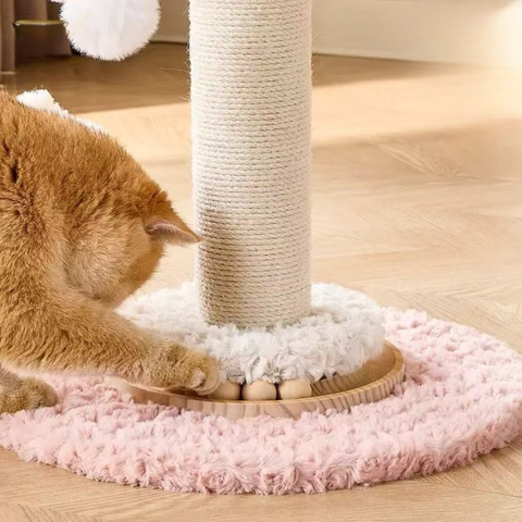 Close up of the ball track of Pink Star Carousel Cat Scratching Post - Pets Villa. 