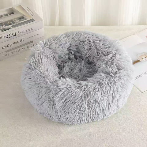 Front image of Plush Doughnut Pet Bed - Pets Villa. 