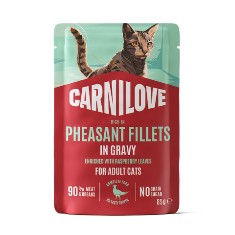 CARNILOVE Cat Pheasant Fillets Enriched with Raspberry Leaves in Gravy