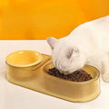 Image of a cat eating from SOFT ZOO Chubby Mixing Spoon and Bowl Set - Pets Villa. 