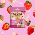 Front image of SOOPA Strawberry Coco-Cream Cupcake Healthy Bites 50g - Pets Villa. 