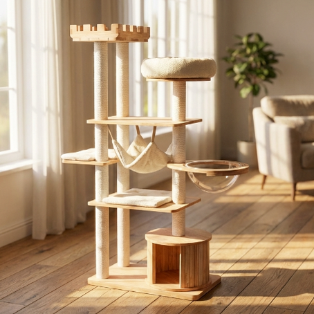 HONEYPOT CAT 170cm Solid Wood Cat Tree 210316