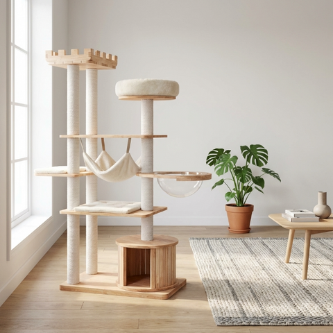 HONEYPOT CAT 170cm Solid Wood Cat Tree 210316