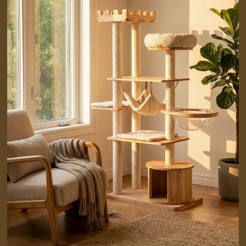 HONEYPOT CAT 170cm Solid Wood Cat Tree 210316