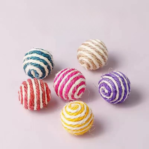 Front image of Sisal Ball Random Colour - Pets Villa. 