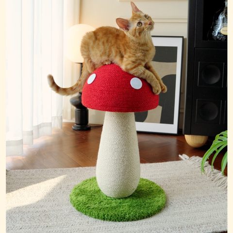 Product image of Sisal Red Mushroom Cat Scratcher - Pets Villa.