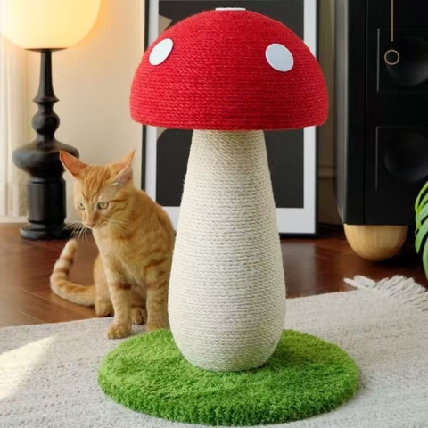 Product image of Sisal Red Mushroom Cat Scratcher - Pets Villa. 