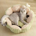 Image of cat in Soft Cactus Cat Nest Bed - Pets Villa. 