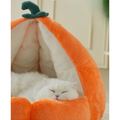 Close up image of Soft Pumpkin Pet Bed - Pets Villa. 
