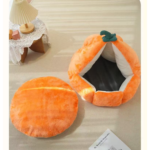 Product image of Soft Pumpkin Pet Bed - Pets Villa. 