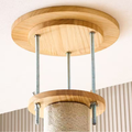 Ceiling close up of Solid Wood Floor to Ceiling Cat Tree - Pets Villa. 
