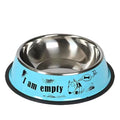 Image of the blue variant of Stainless Steel Cartoon Colourful Pet Bowl - Pets Villa. 