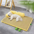 Front image of Summer Pet Rattan Cooling Mat Nest - Pets Villa. 