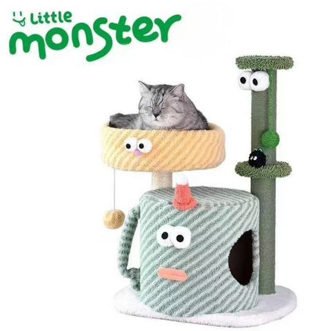 Dimensions image of TOLEA Litte Monster Cat Tree 68cm - Pets Villa. 