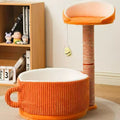 Front image of Teacup and Bee Cat Scratcher and Bed - Pets Villa. 