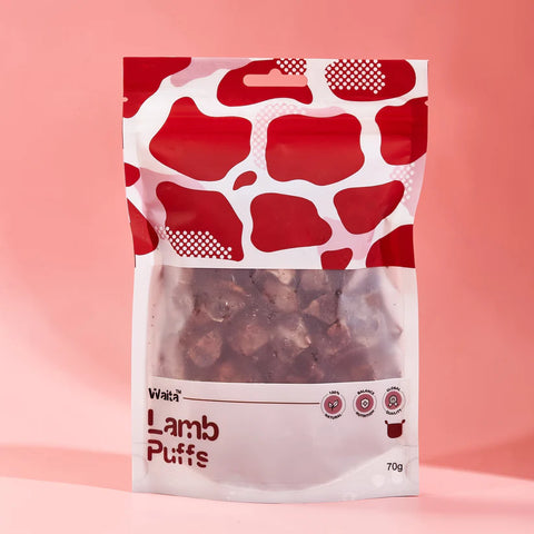 Front image of WAITA Air Dried Lamb Puffs 70g. 