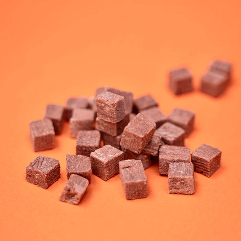 Individual pieces of WAITA Freeze Dried Duck Blood Cubes 50g - Pets Villa. 