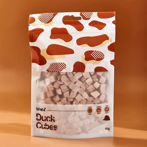 Front image of WAITA Freeze Dried Duck Cubes 50g - Pets Villa. 