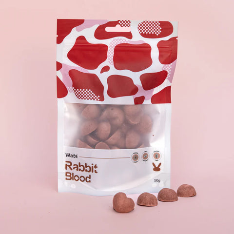Front image of WAITA Freeze Dried Rabbit Blood 50g - Pets Villa. 