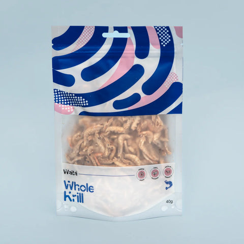 Front image of WAITA Freeze Dried Whole Krill 40g - Pets Villa. 