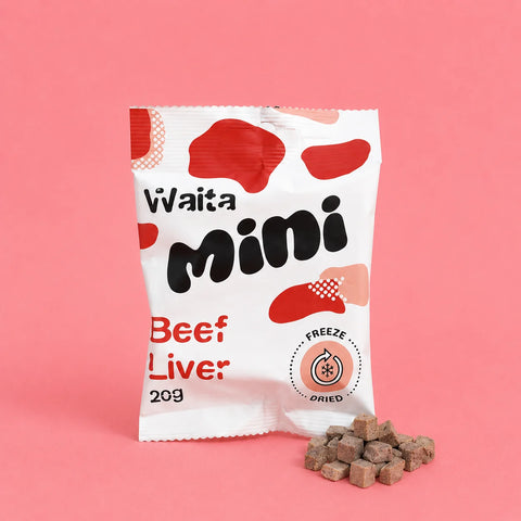 Product image of WAITA Mini Freeze Dried Beef Liver Cubes 20g - Pets Villa. 