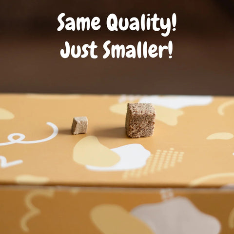 Comparison image of WAITA Mini Freeze Dried Chicken Cubes 15g - Pets Villa. 