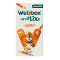 Front image of WEBBOX Cats Delight Lick-e-Lix Chicken Cat Treats 5 x 15g - Pets Villa. 