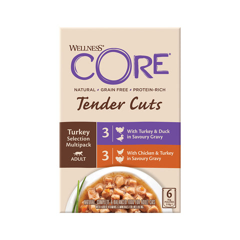 Product image of WELLNESS CORE Adult Cat Turkey Selection Multipack 6x85g  - Pets Villa. 