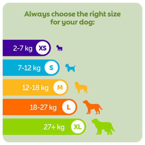 Image of size guide of WHIMZEES Dog Daily Dental Ricebone Treats 4pcs - Pets Villa. 