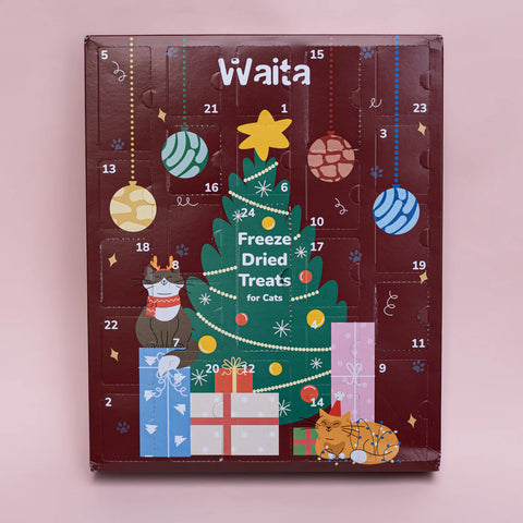 Front image of Waita Cat Freeze Dried Christmas Advent Calendar - Pets Villa. 