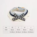 Image of a size chart for White and Blue Handcrafted Woven Pet Collar - Pets Villa. 