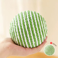 Front image of White and Green Sisal Rattle Cat Ball 10cm - Pets Villa. 